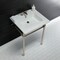Fauceture KVPB25227W46 Dreyfuss 25" Console Sink W/SS Leg (4", 3 Hole), Wht/Nickel KVPB25227W46 - alternate 5